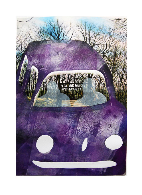 Car Ride, 2016. Digital etching monotype, 48cm X 33cm. Edition variable 10.