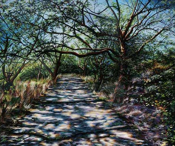 One Tree Hill, 2007. Enamel on aluminium, 125cm X 154cm. Private collection.