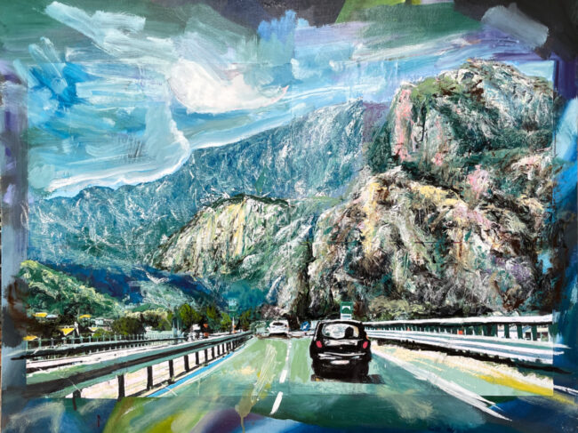 Atlas 2 study, 2024-5. Oil on canvas, 53cm X 70cm