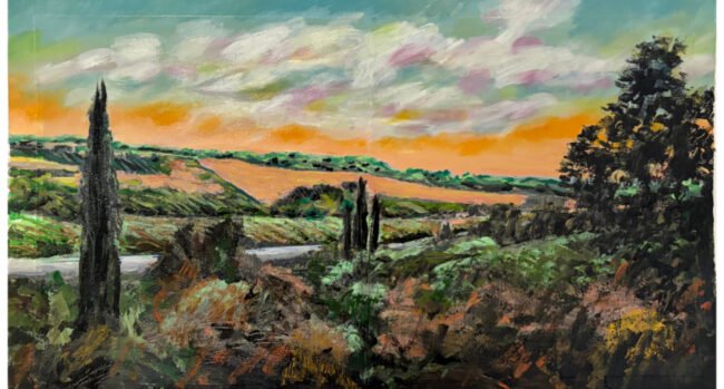 Dozza 3, 2026. Oil on prepared paper 50cm X 71cm